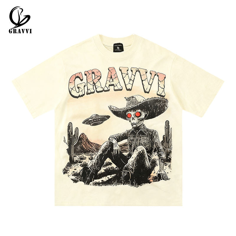 Western Cow Skull Rock Tee