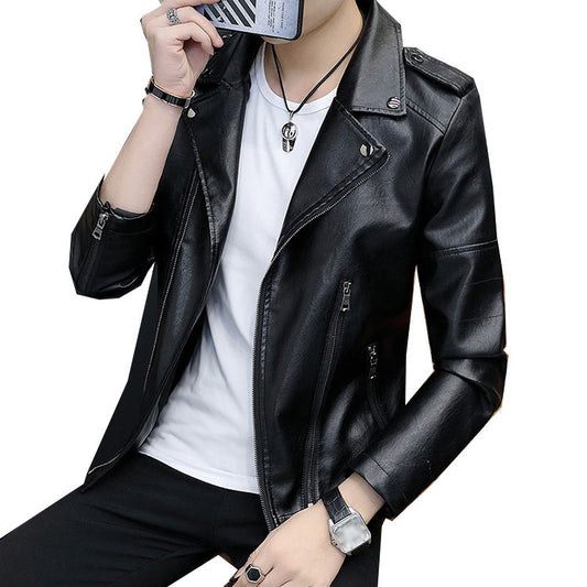 Slim Fit Faux Leather Biker Jacket